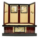 アウトレット品 台屏風セット 25号/105 塗桐 彫金龍虎屏風 高床台 組立式 幅104cm (24a-ya-0397) インテリア ディスプレイ 見切処分品
