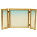 アウトレット品 屏風 単品 12号 涼風 三曲屏風 木肌 飾り幅:50~60cm (24a-ya-0485) インテリア ディスプレイ 見切処分品