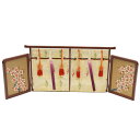 アウトレット品 屏風 単品 13号 几帳 三曲屏風 赤 飾り幅:80~90cm (24a-ya-0500) インテリア ディスプレイ 見切処分品|詳細画像