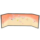 アウトレット品 屏風 単品 12号 友禅淡桜 三曲屏風 黒 飾り幅:85~100cm (24a-ya-0507) インテリア ディスプレイ 見切処分品|詳細画像