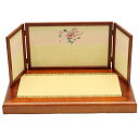 アウトレット品 台屏風セット 23号 花鞠三曲屏風 /茶塗り畳台 桐 幅70cm (24a-ya-0544) インテリア ディスプレイ 見切処分品