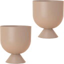花・観葉植物用ポット ファリシア 19 H metal (2個入り) 23071 脚付き (代引き不可) 小型鉢カバー FARM (p151)