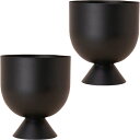 花・観葉植物用ポット ファリシア 19 K metal (2個入り) 23072 脚付き (代引き不可) 小型鉢カバー FARM (p151)