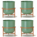 花・観葉植物用ポット ネラ 13 R metal (4個入り) 23093 スタンド付 (代引き不可) ミニ鉢カバー FARM (p147)