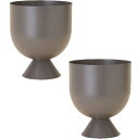 花・観葉植物用ポット ファリシア 19 N metal (2個入り) 23103 脚付き (代引き不可) 小型鉢カバー FARM (p151)