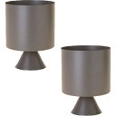 花・観葉植物用ポット フレヤ 21 N metal (2個入り) 23107 脚付き (代引き不可) 小型鉢カバー FARM (p153)