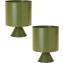 花・観葉植物用ポット フレヤ 21 G metal (2個入り) 23109 脚付き (代引き不可) 小型鉢カバー FARM (p153)