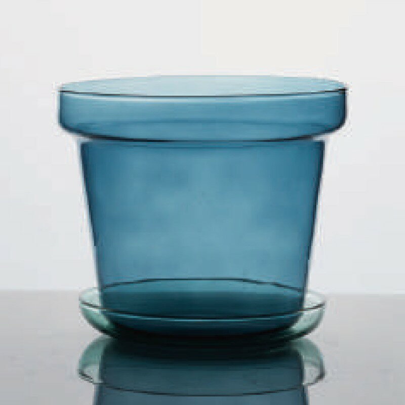 花・観葉植物用ポット ブローグラスポット 11 ブルー/グリーン glass （2個入り） 93111 受皿付き （代引き不可） ミニポット プランター FARM （p129） 2