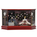 雛人形 親王ケース入り 田村芙紗彦 京十二番 TenTen 青×エンジ hn404 hs378 幅57cm 六角メタリックレッドケース 2人 (24hina-y...