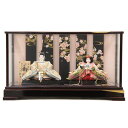 雛人形 親王ケース入り 小出松寿 京刺繍(上) 京十一番 流水桜文様 hn394 hs447 幅64cm 逸品ケース 2人 (24hina-ya-to0488)...