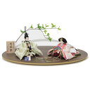 雛人形 親王平飾り 三世 望月紀彦 有職雛 芥子 正絹 hn382 hs678 幅55cm モニュメントTAWAMI 葉 大 MIROKU茶 2人 (24hin...