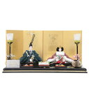 雛人形 親王平飾り 田村芙紗彦 京十二番 SenSen 緑×エンジ hn405 hs841 幅60cm 裏箔金桜屏風 2人 (24hina-ya-to0844)...