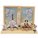 雛人形 親王平飾り 小出松寿 熊倉謹製頭 京十一番 スワロフスキー light blue hn235 hs1069 幅60cm 押し花屏風 青い桜空 2人 (24hina-ya-to1090) ひな人形 雛祭