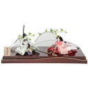 雛人形 親王平飾り 三世 望月紀彦 有職雛 京十一番 正絹 hn345 hs1464 幅70cm モニュメント屏風 TAWAMI 葉 大小 (24hina-ya...