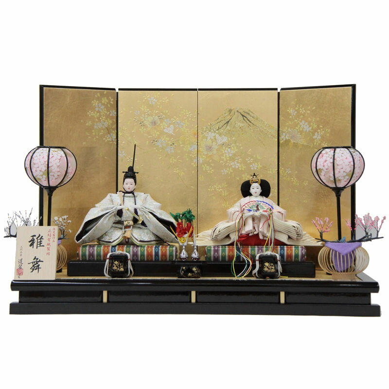 雛人形 親王平飾り 道翠 雅舞 舞三五親王 正絹袋帯 B314 hn378 hs1911 幅80cm 富士桜 (24hina-ya-to1944) ひな人形 雛祭