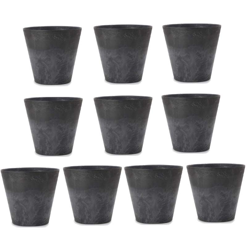 花・観葉植物用ポット アートストーン コニック S 22 ブラック（10個入り）ar-001k22e [KTp225] 小型ポット （代引き不可）ホテル・オフィスビル・店舗 エクステリア インテリア
