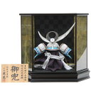 五月人形 兜 ケース飾り 12号 幅43cm(245to0042)翠鳳 美少年戦士上杉 ブルー 戦国武将 六角ガラスケース ym1064n(gk63b) 端午の...