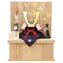 五月人形 兜 収納飾り 1/3 幅45cm(245to0092)鞆美 源頼朝 江戸甲冑 白木タモ淡彩桜 ym1093n(gk87b/yb1073/yd1023/...