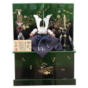五月人形 兜 収納飾り 1/4 幅40cm(245to0108)加藤良 上笹 紺糸縅 白小札極上 江戸甲冑 金彩蜻蛉に秋草 ym1124n(gk168b/yb1...