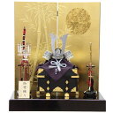 五月人形 兜 平飾り 10号 幅65cm(245to0498)武久 一枚物 イブシ銀 グレー中白縅 京甲冑 金箔月に竹屏風 ym1088(gk187/yb102...