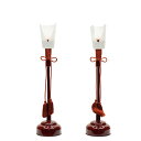 アウトレット品 雛人形 道具単品 24cm 雪洞 琥珀塗木製 燭台(油灯) コードレス 2個セット 高さ25cm (25a-ya-0612) インテリア ディス...