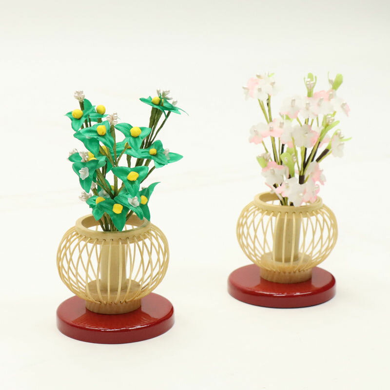 さくらソレイユ 楽天市場店のアウトレット品 雛人形 道具単品 小 桜橘 小桜タイプ 白木竹篭 赤ワイン台 高さ15cm (25a-ya-0545) インテリア ディスプレイ 見切処分品｜アングル3