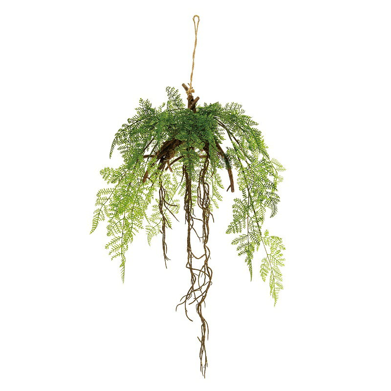 人工観葉植物 レザーファーン ハンギング 高さ65cm （P210) （fg507) （代引き不可） インテリアグリーン フェイクグリーン