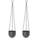 花・観葉植物用ポット ファンヌ ハンギング CH HANGING (2個入り) 23054 底穴なし パウダーコートスチール製 (代引き不可) ハンキングポット...