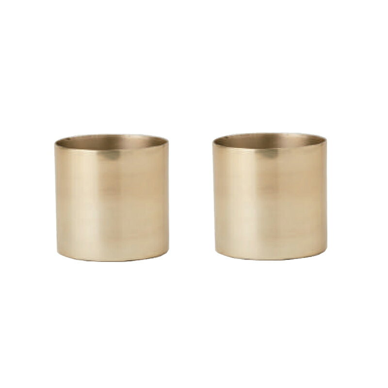 花・観葉植物用ポット ラーケルシリンダー 9 ゴールド Metal POT （2個入り） 33054 底穴なし アルミニ..