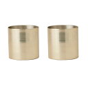 花・観葉植物用ポット ラーケルシリンダー 11 ゴールド Metal POT (2個入り) 33056 底穴なし アルミニウム製 (代引き不可) ミニ鉢カバー FARM (p177)