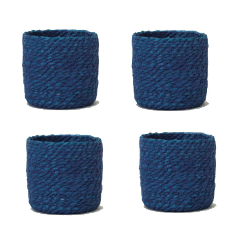 花・観葉植物用ポット ジュートポット ブルー 12 B BASKET （4個入り） 39044 底穴なし バスケット （..