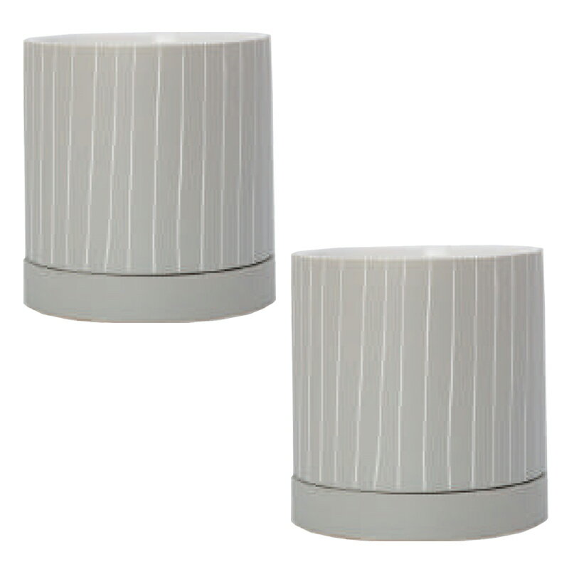 花・観葉植物用ポット ドリス 23 B Ceramic POT （2個入り） 40061 底穴あり 受皿付き （代引き不可） ..