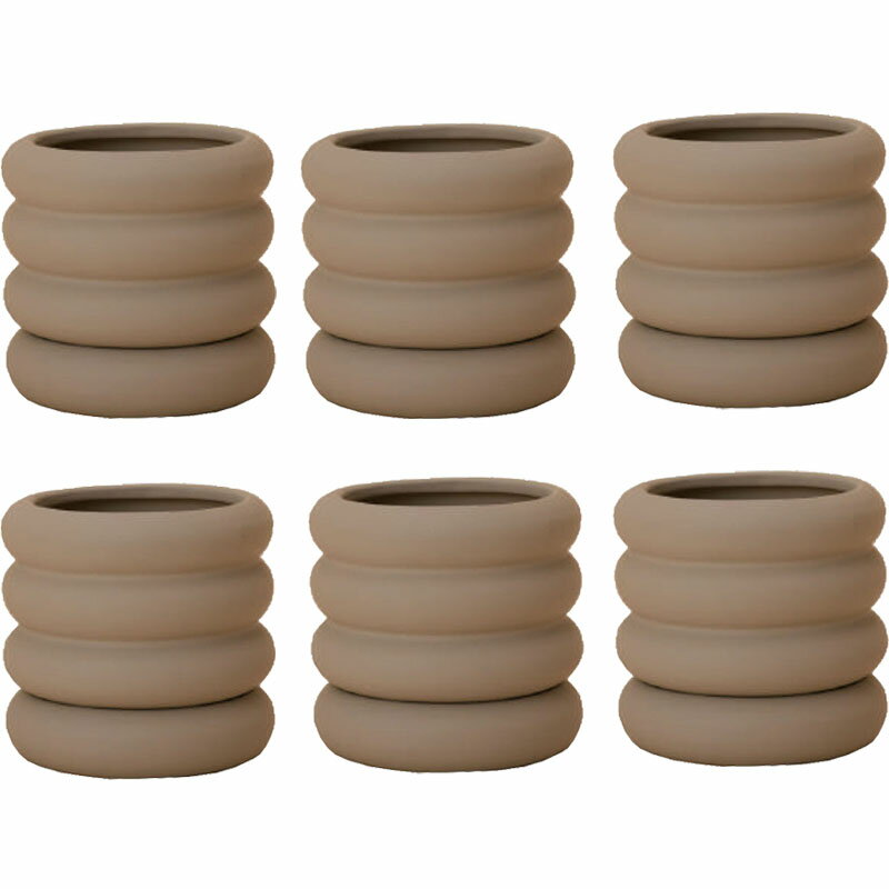 花・観葉植物用ポット ヴィエノ 13 H Ceramic POT （6個入り） 40118 底穴あり 受皿付き （代引き不可..