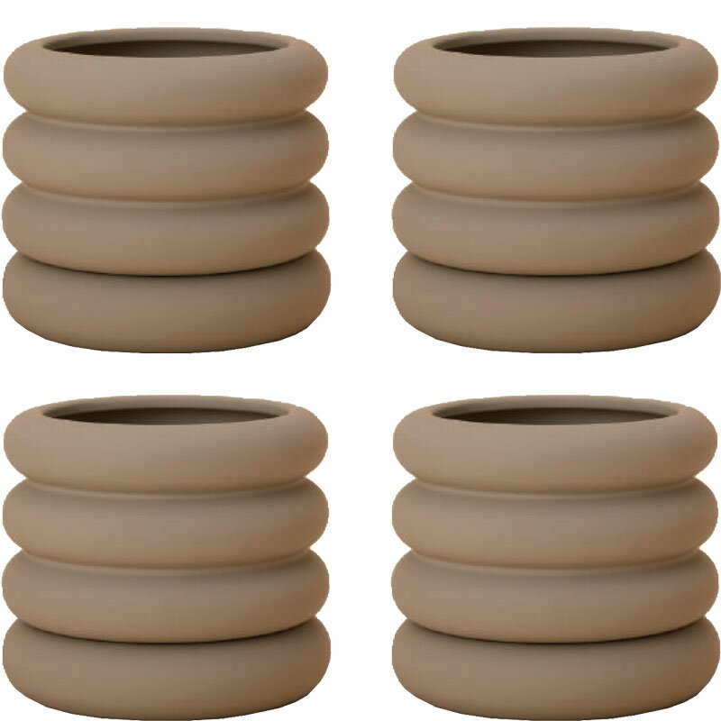 花・観葉植物用ポット ヴィエノ 16 H Ceramic POT （4個入り） 40119 底穴あり 受皿付き （代引き不可..