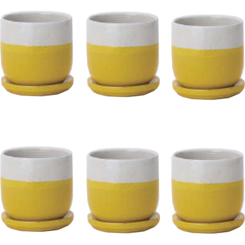 花・観葉植物用ポット レーニ 11 Ceramic POT （6個入り） 40140 底穴あり 受皿付き （代引き不可） ミ..