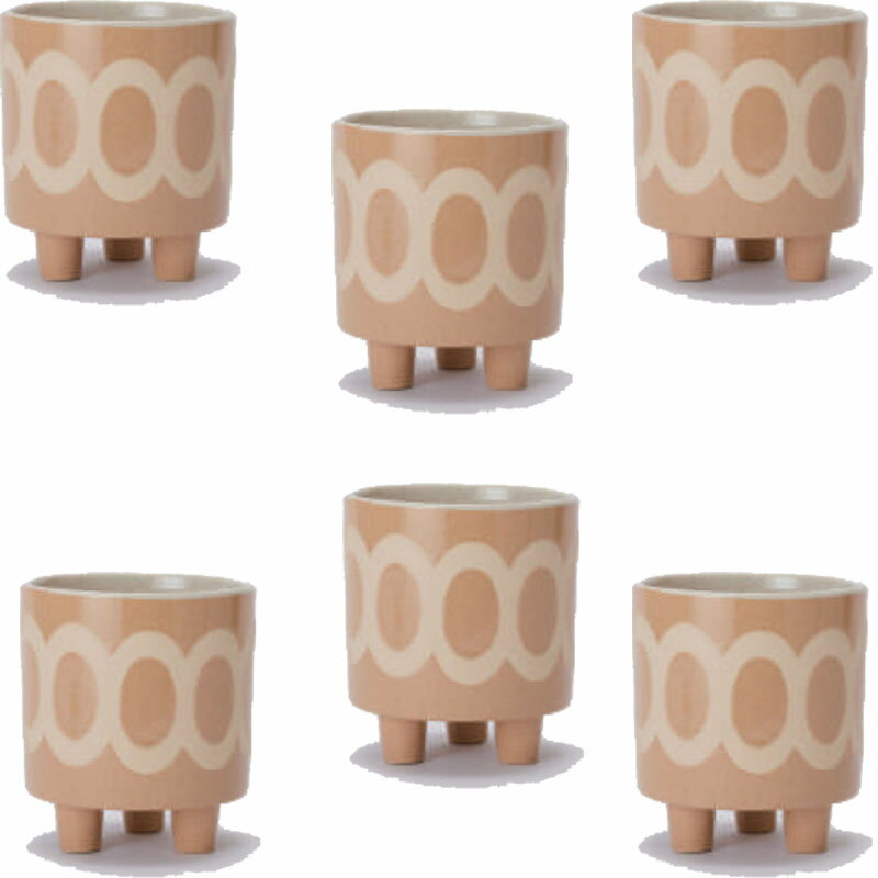 花・観葉植物用ポット ラダ 12 B Ceramic POT （6個入り） 40166 底穴なし 脚付き （代引き不可） ミニ..
