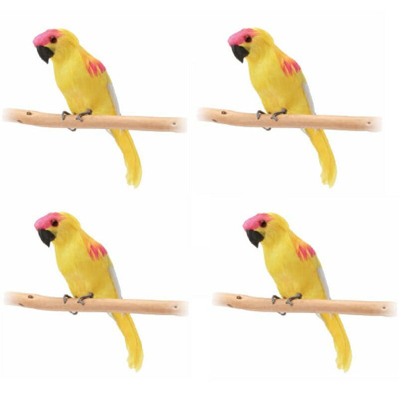 ガーデンアクセサリ イエロー パロット 20 DECORATION （4個入り） 48004 （代引き不可） ガーデン雑貨..