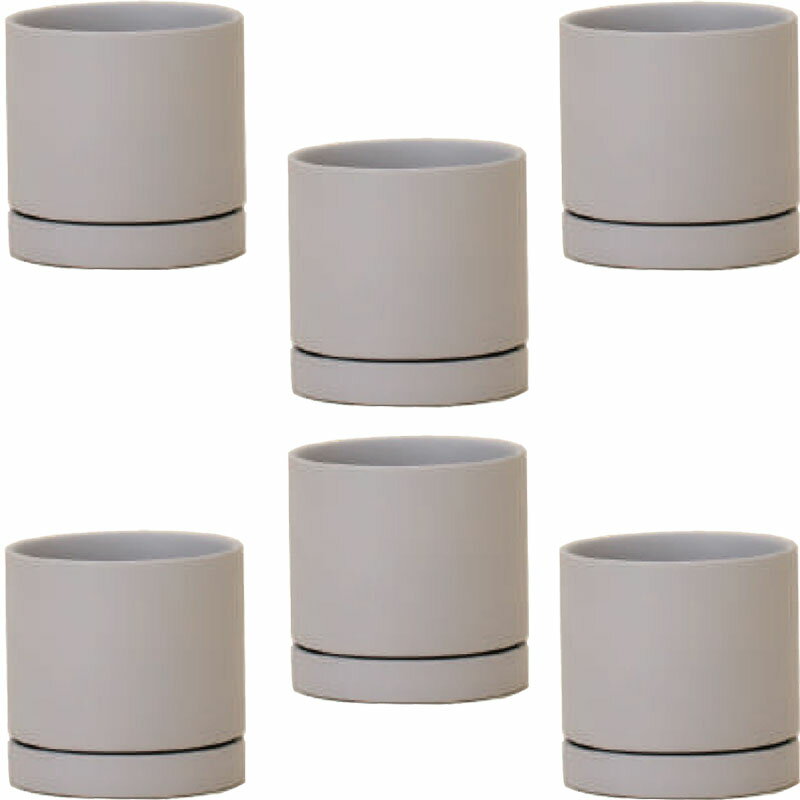 花・観葉植物用ポット ルーツ 8 H Ceramic POT （6個入り） 84050 底穴あり 受皿付き （代引き不可） ..