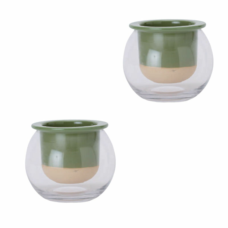 花・観葉植物用ポット ボタニカルソーク 12 BO Glass POT （2個入り） 93183 底穴なし ガラス （代引き..