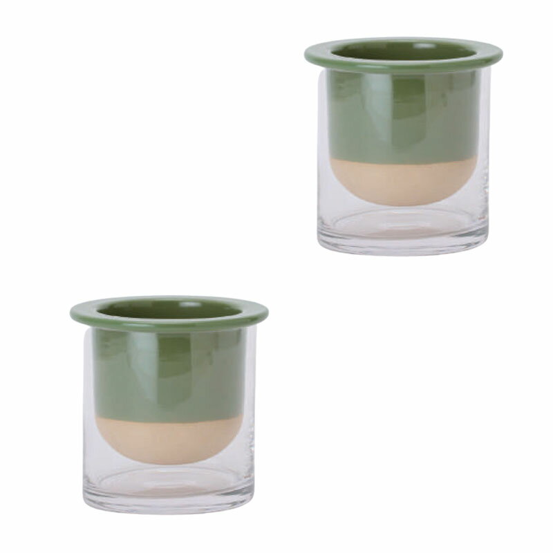 花・観葉植物用ポット ボタニカルソーク 11 CO Glass POT （2個入り） 93186 底穴なし ガラス （代引き不可） ミニポット FARM (p159)