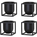 花・観葉植物用ポット ミーサ キューブ 12 KK Metal POT (4個入り) 23111 底穴なし スタンド付 (代引き不可) スタンド鉢カバー FAR...