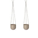 花・観葉植物用ポット ファンヌ ハンギング CB HANGING (2個入り) 23132 底穴なし パウダーコートスチール製 (代引き不可) ハンキングポット...