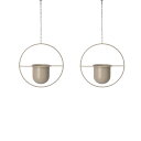 花・観葉植物用ポット ファンヌ サークル ハンギング B HANGING (2個入り) 23136 底穴なし パウダーコートスチール製 (代引き不可) ハンキン...