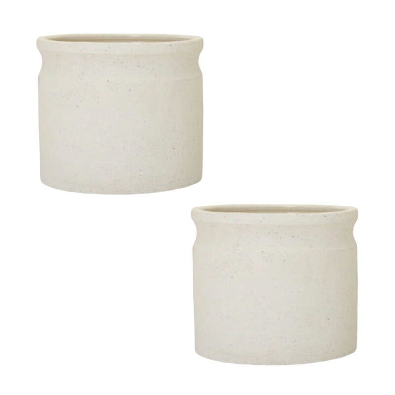 花・観葉植物用ポット ミルヤ 20 W Ceramic POT （2個入り） 34108 底穴なし 鉢タイプ （代引き不可） ..