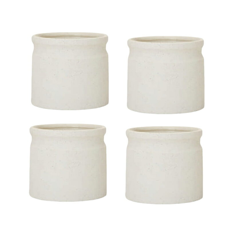 花・観葉植物用ポット ミルヤ 16 W Ceramic POT （4個入り） 34110 底穴なし 鉢タイプ （代引き不可） ..