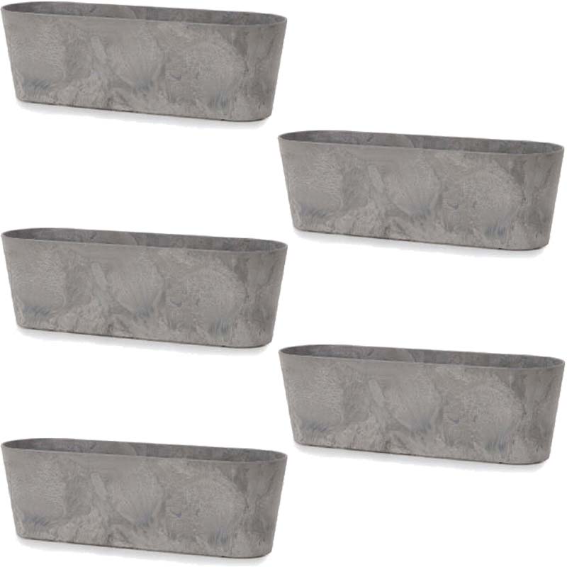 花・観葉植物用ポット アートストーン ラウンドコンテナ L 55 グレー（5個入り）ar-004h55e [KTp263] ..