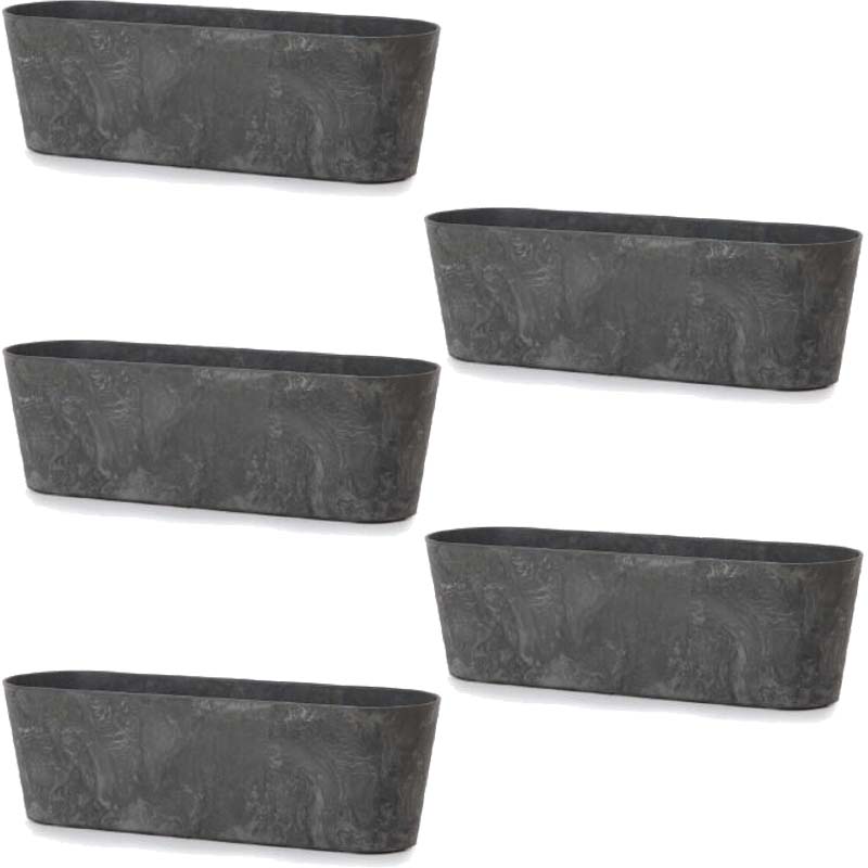 花・観葉植物用ポット アートストーン ラウンドコンテナ L 55 ブラック（5個入り）ar-004k55e [KTp263]..