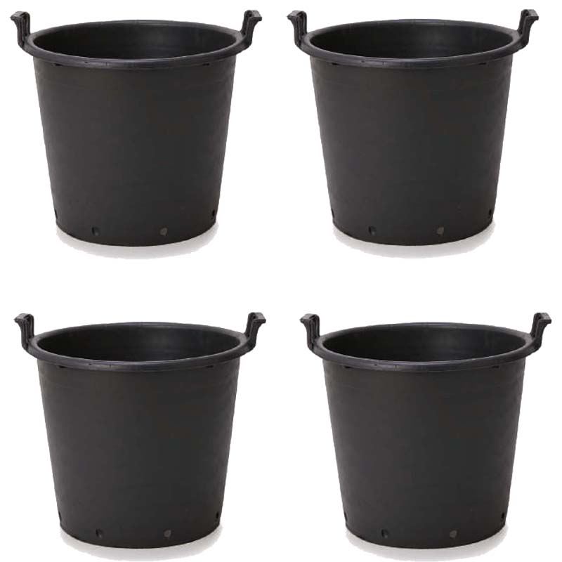 花・観葉植物用ポット ナーセリーポット ハンドル付き 80 ブラック（4個入り）bn-bb1k080 [KTp265] 園..