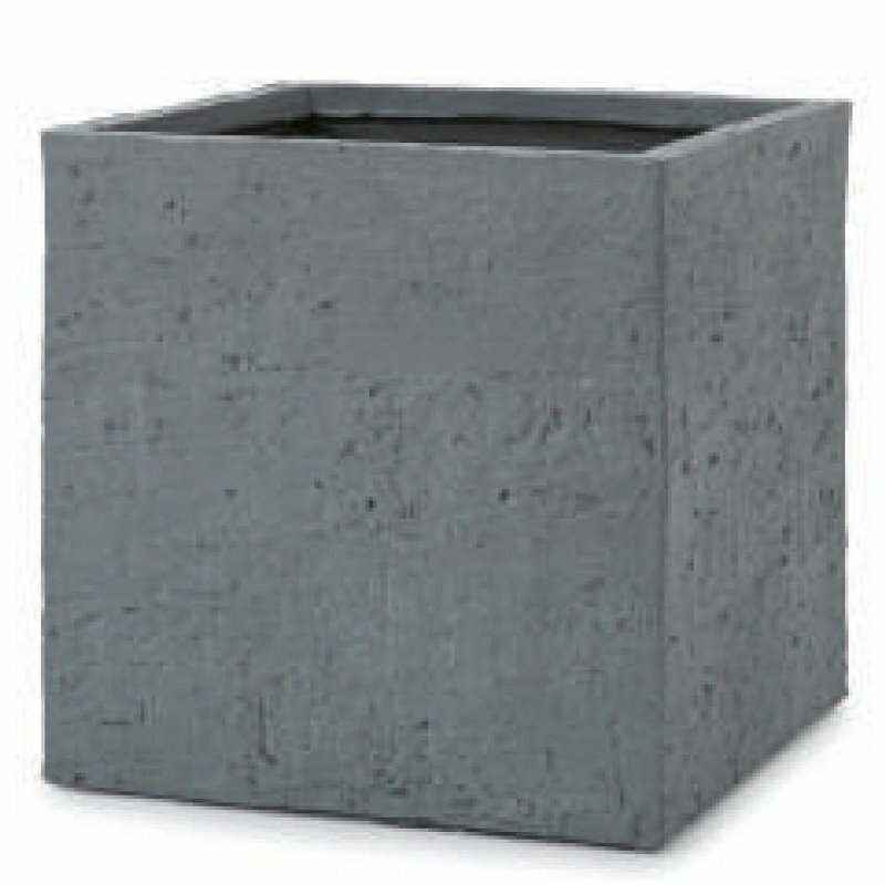 花・観葉植物用ポット ファイバークレイ ベータ キューブプランター ベアロック S 36/A グレー（1個入..