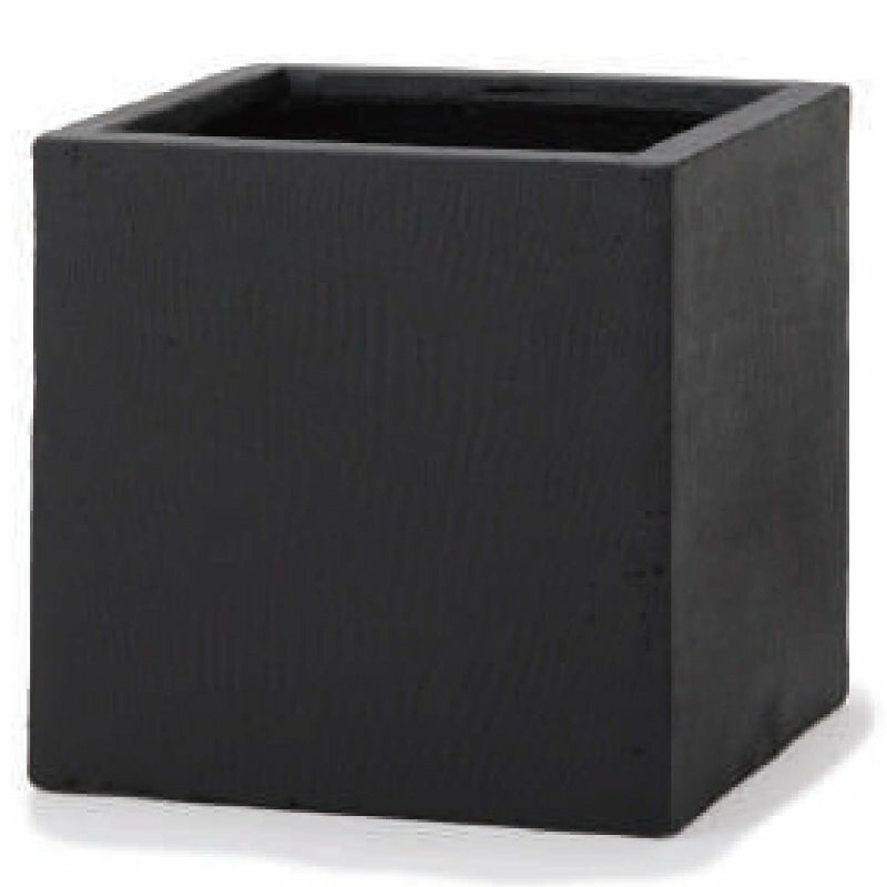 花・観葉植物用ポット ファイバーストーン キューブ モノ S 30/A ブラックストーン（1個入り）fs-m08k3..